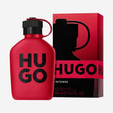 HUGO Intense Eau De Parfum woody aromatic men's perfume with grapefruit and leather available online in Doha Qatar at Al Reem Perfumes Qatar